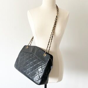 Large Chanel Lambskin Leather Bag